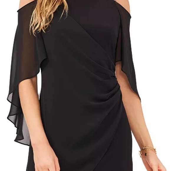 Elegant Black Dress with Silver Accents. MSK NWT size LG - Picture 10 of 12